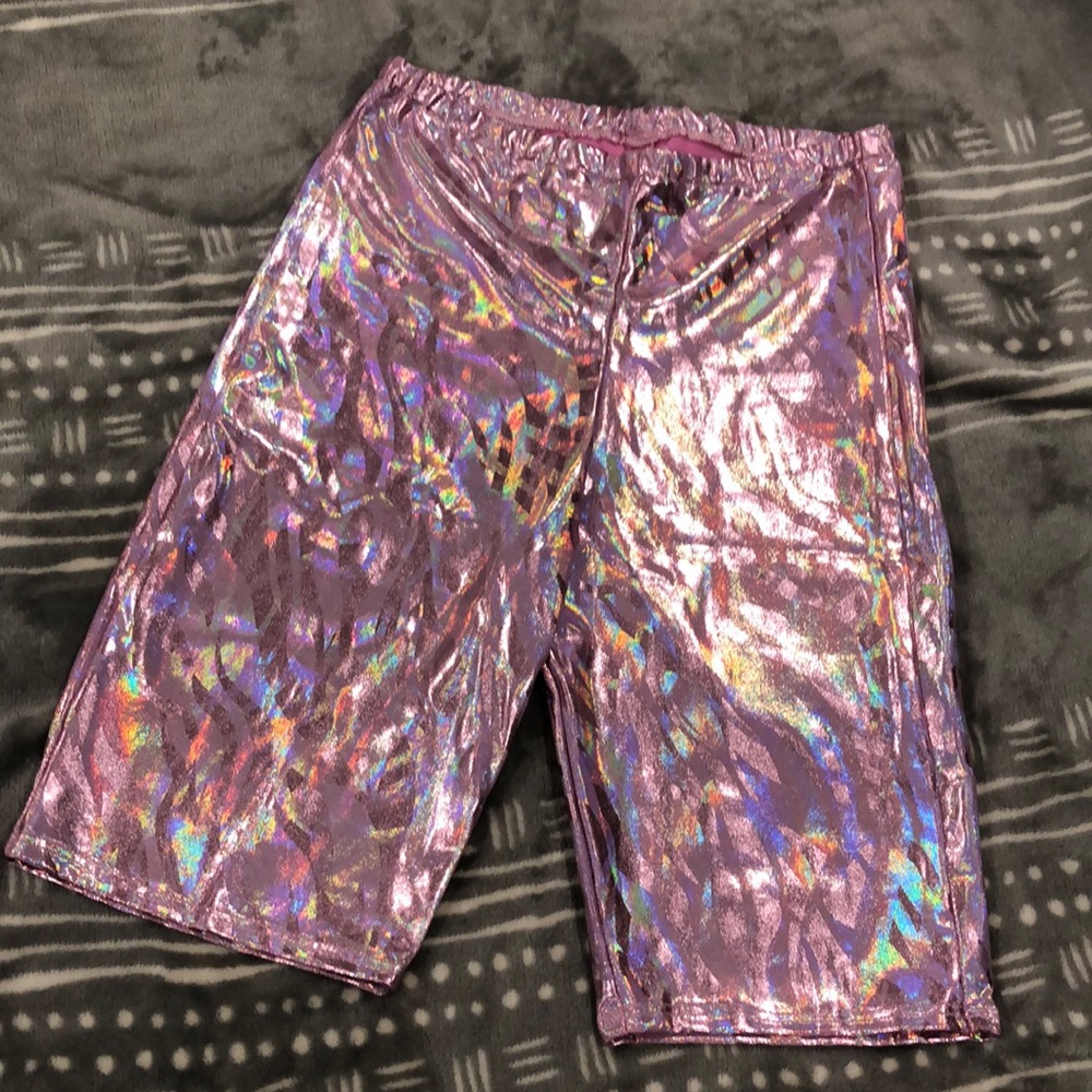 Pink metallic shorts